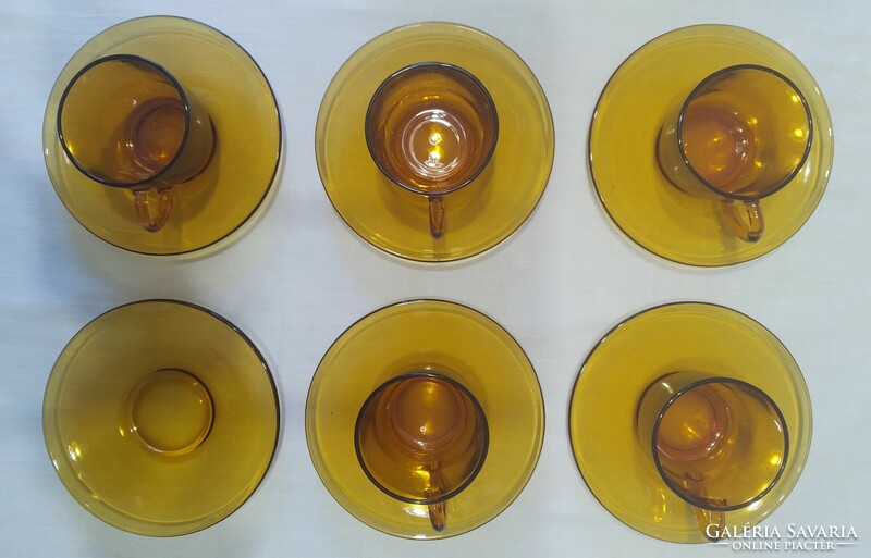 Vereco French, heat-resistant, amber-colored coffee set