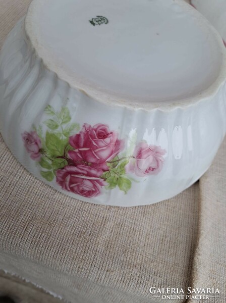 MCP  rózsás porcelán pogácsás tál pörköltes leveses nagymama tálja Gyűjtői darab nosztalgia