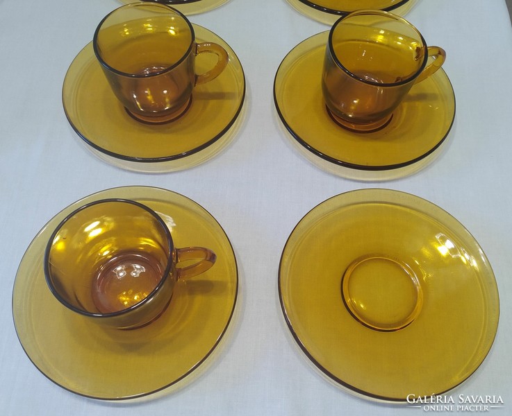 Vereco French, heat-resistant, amber-colored coffee set