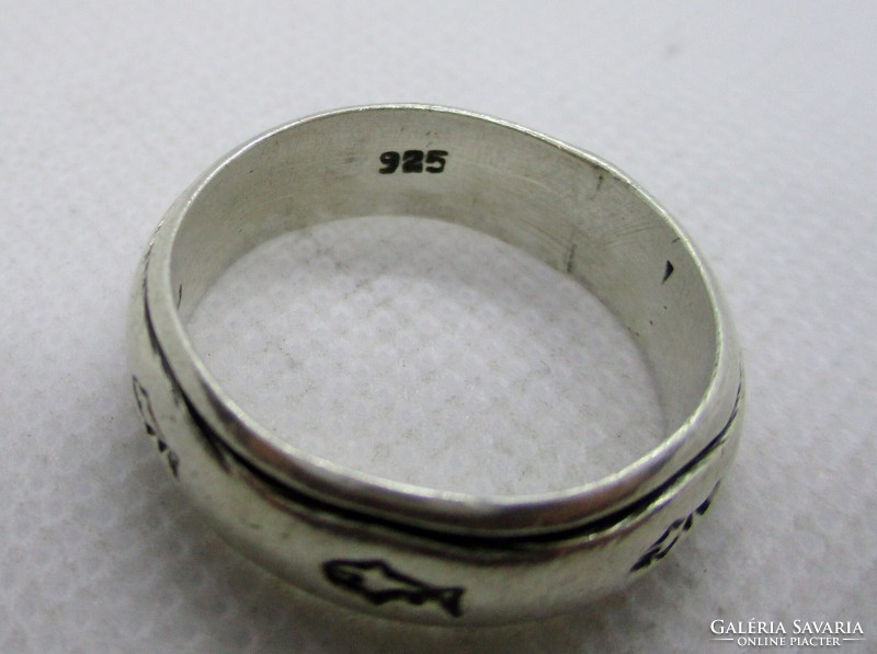 Nice old fish silver men's wedding ring