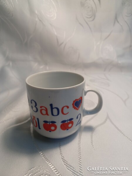 Alföldi porcelain mug with ABC letters. /Injured!