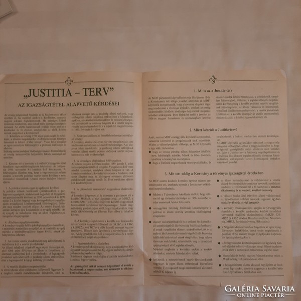 Truth about the justitia plan, publication of the Hungarian Democratic Forum, 1990.