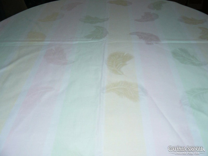 Charming vintage feather pastel damask tablecloth