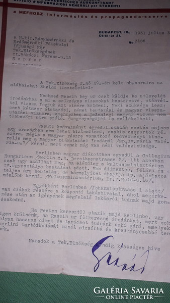 1931. A MIDI - Magyar és Idegenforgalmi Diákinformációs levele - Mechmet Rassid bey a képek szerint