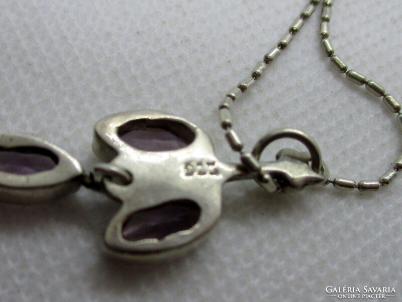 Beautiful silver necklace with genuine amethyst stones