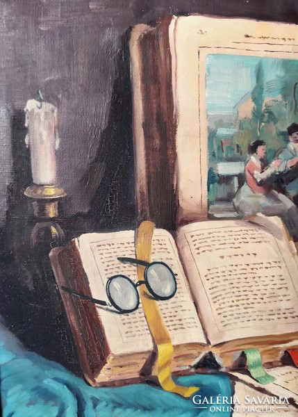 Fk/449 - aristid szendy - still life with books