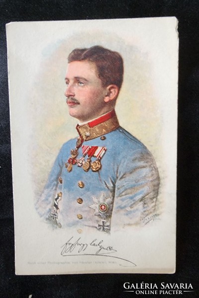 1916 Crown Prince, later the last Hungarian king iv. Charles era photo photo sheet habsburg