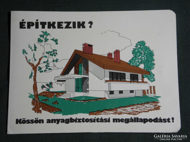 Kártyanaptár, Észak Dunántúli Tüzép építőanyag vállalat, Győr, Csorna,Pápa, grafikai, 1983,   (4)