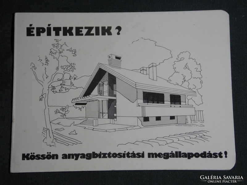 Card calendar, North Transdanubia tüzep construction material company, Győr, csorna, papa, graphic, 1983, (4)