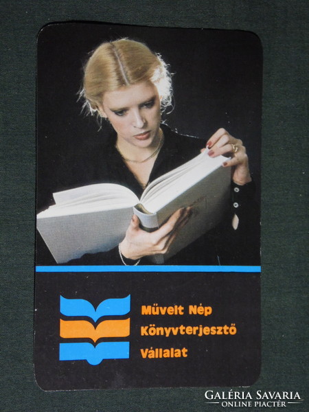 Card calendar, book distribution company, female model, book service, százhalombatta, 1983, (4)