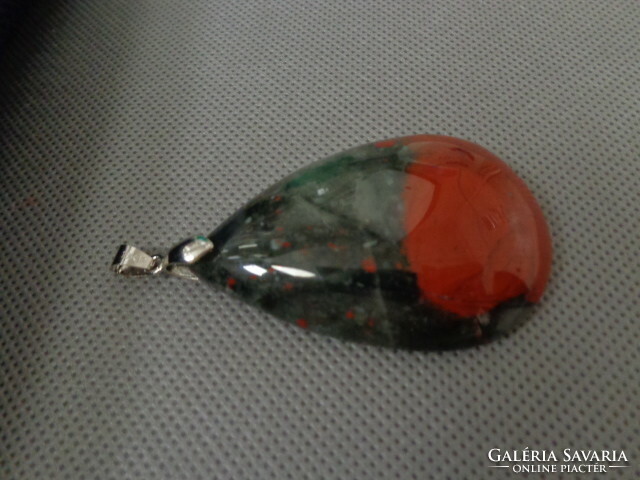 Bloodstone African, large pendant