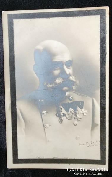 1916 Franz Joseph Habsburg Emperor Hungarian King dead original contemporary mourning photo - sheet image