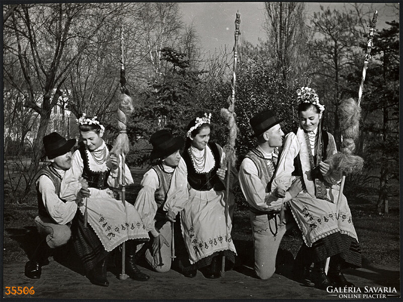 Larger size, photo art work by István Szendrő. Young people, Kecseti (Hargita county) folk costume