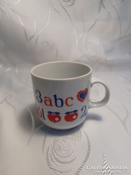 Alföldi porcelain mug with ABC letters. /Injured!