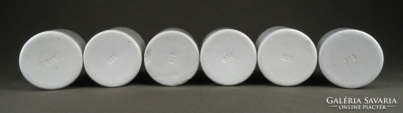 1P980 Antik gyógyszertári porcelán patika tégely 6 darab 200 ml