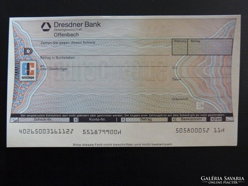 Eurocheque - Dresdner Bank - Németország