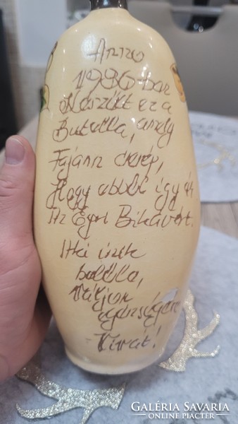 Ceramic bottle.