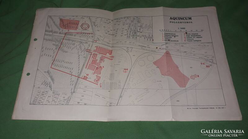 Antique II. Vh. Aquincum - Óbuda burgher city military map m.Kir. Military cartography according to the pictures