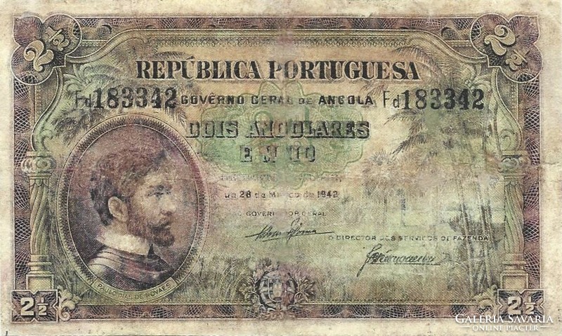 2 1/2 2.5 Angolares 1942 Portuguese Angola very rare