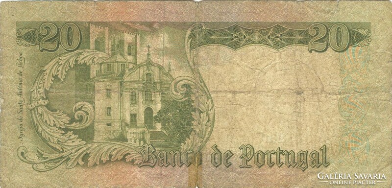 20 escudo escudos 1964 Portugál Portugália 1.