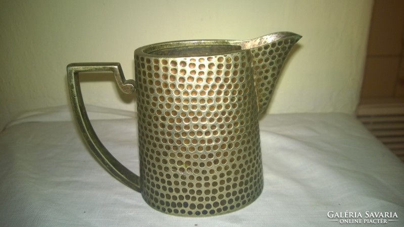 Art deco silver-plated milk spout, cup with ears - with goldwork on the entire surface, 8 cm