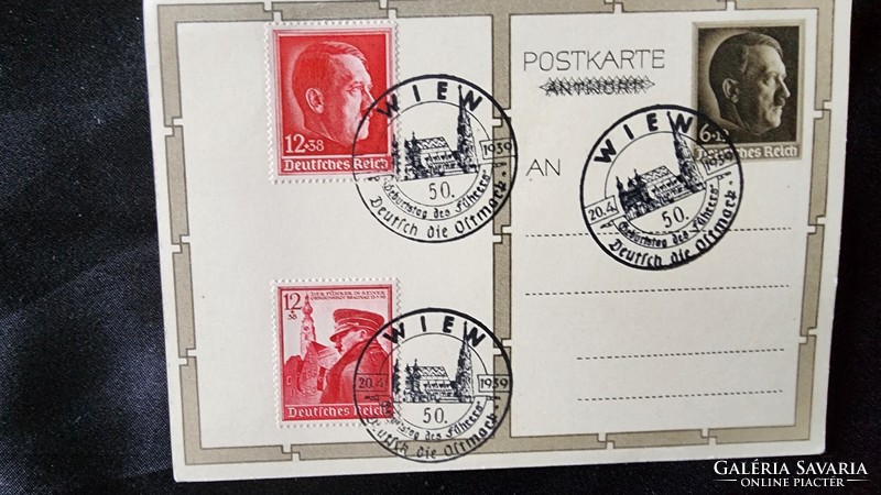 Adolf hitler German empire dictator 1939 50th anniversary stamp Vienna