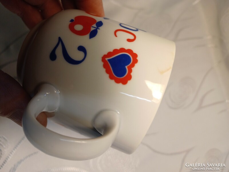 Alföldi porcelain mug with ABC letters. /Injured!