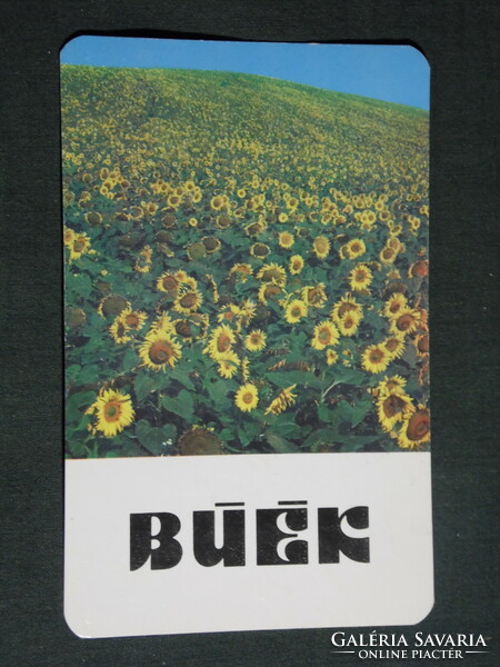 Card calendar, vegetable oil detergent industry company, Szolnok, sunflower edible oil, 1983, (4)