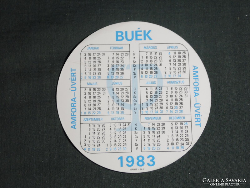 Card calendar, amphora uvért company, Alföld porcelain plate, 1983, (4)