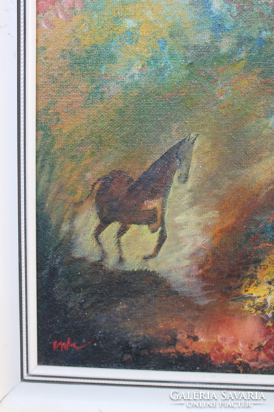Csuta György  Lovak Galopp című festménye