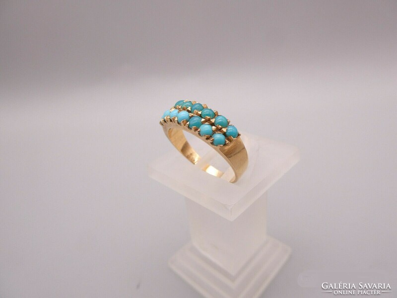 Turquoise stony gold ring