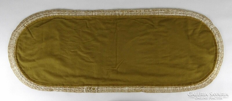 1Q070 old oval-shaped old gold microplush tablecloth nipp pad 28 x 74 cm