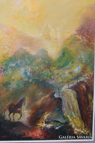 Csuta György  Lovak Galopp című festménye
