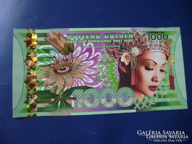 Dutch East Indies 1000 gulden 2016 ship bird flower! Ouch! Rare fantasy paper money!