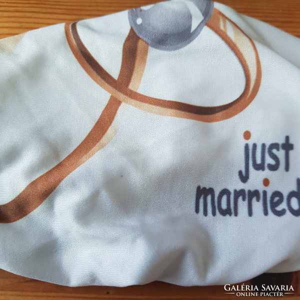 Just married, heart-shaped balloon pattern spandex rearview mirror ornament, car decoration