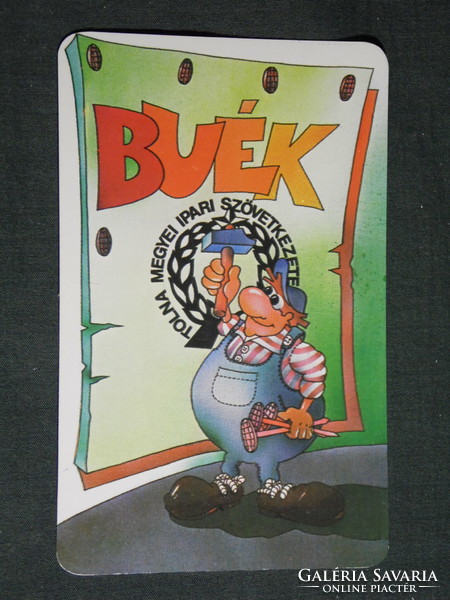 Card calendar, Tolna county industrial cooperative, service, Szekszárd, graphic artist, 1984, (4)