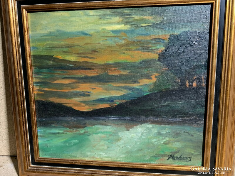 Bakos szignóval olaj, vászon festmény, 40 x 45 cm-es. 0238