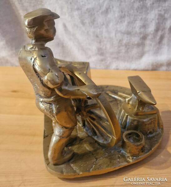 Solid heavy brass smith figure