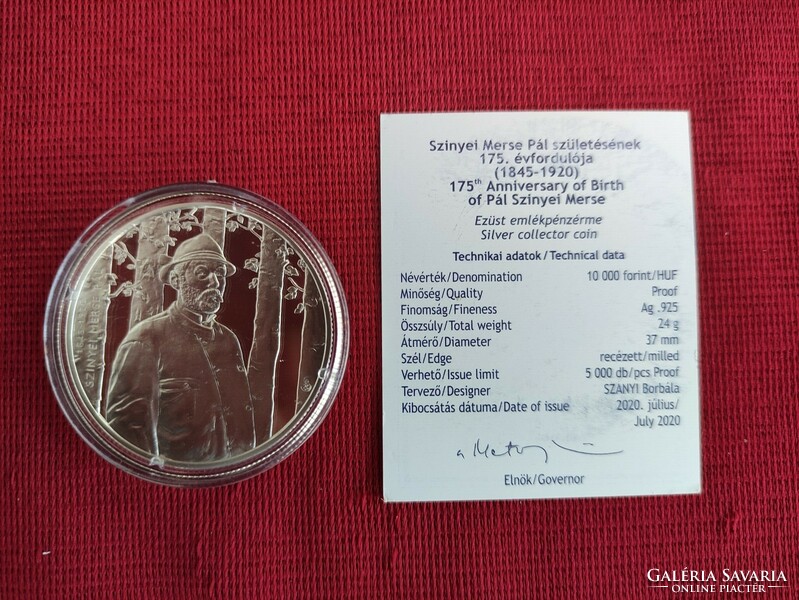Silver coin Szinye Merse Pál