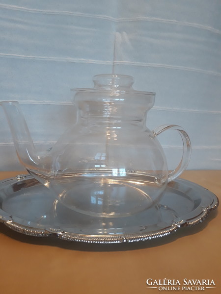 Beautifully shaped glass teapot, tea pourer, jug, jug