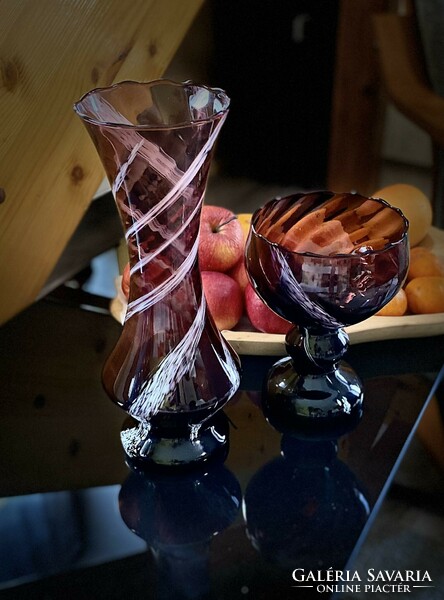 Gorgeous burgundy base color, retro glass goblet, decorative glass, table centerpiece