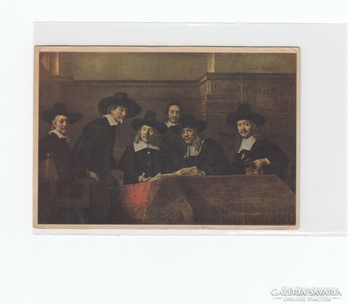 Artistic postcard (rembrandt) with beautiful stamping