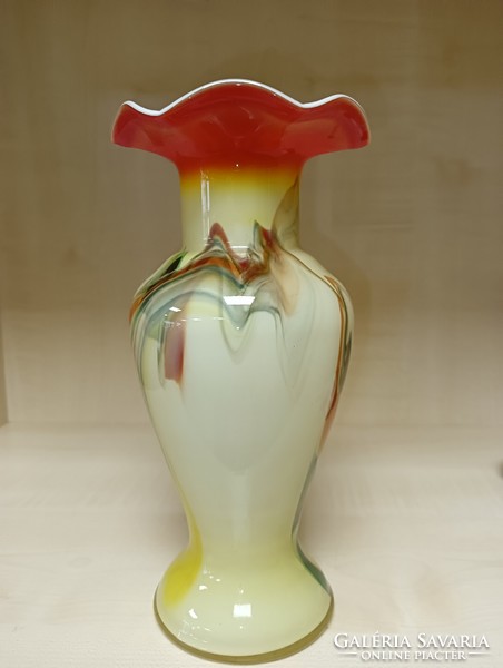 Fodros szájú murànói váza