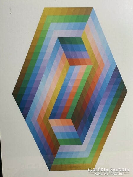 Vasarely szitanyomat, 70 x 50 cm-es nagyságú ritkaság.0247