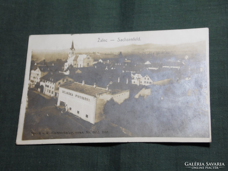 Képeslap, Postkarte, K.U.K. , Szlovénia Žalec, Sachsenfeld,DELNIŠKA PIVOVARNA söröző, sörfőzde