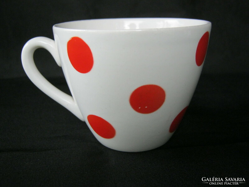 Granite ceramic red polka dot cup mug