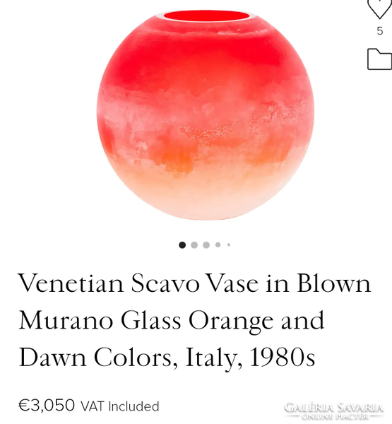 Muranoi nagy váza 2db..﻿Carlo Scarpa ???Venetian Scavo.  Alkudható.