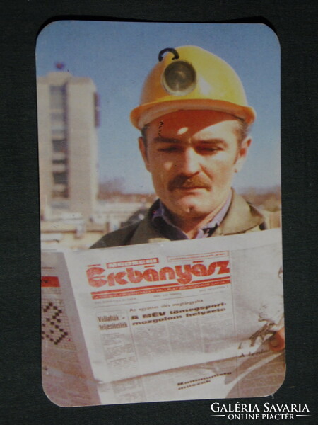 Card calendar, Mecsek ore mining company, newspaper, Pécs, miner, 1986, (4)