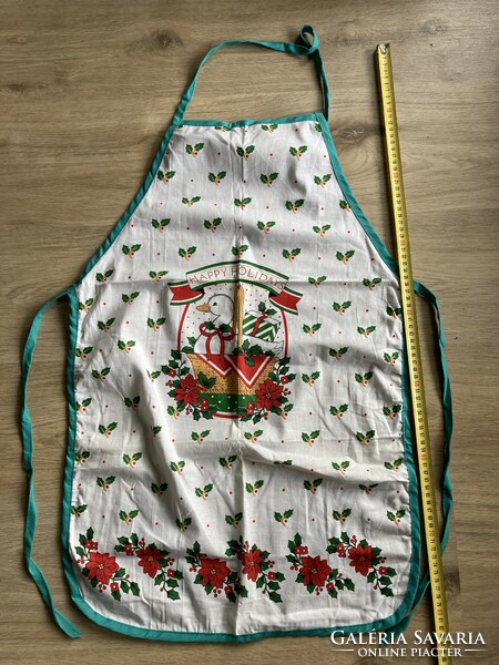 Christmas apron, new goose poinsettia