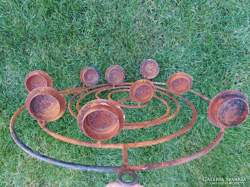 Régi vas gyertyatartó függeszthető nagy kerti dísz vintage mécsestartó 50 cm